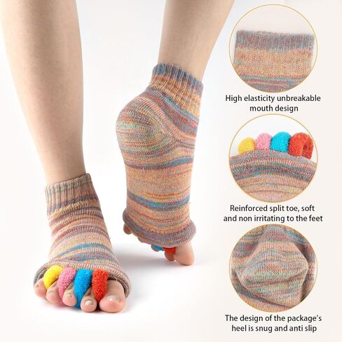 Happy Feet Toe Alignment Separator Socks, Prevent Foot Cramps and hammertoes, Toe Separator Massage Socks in Kuwait