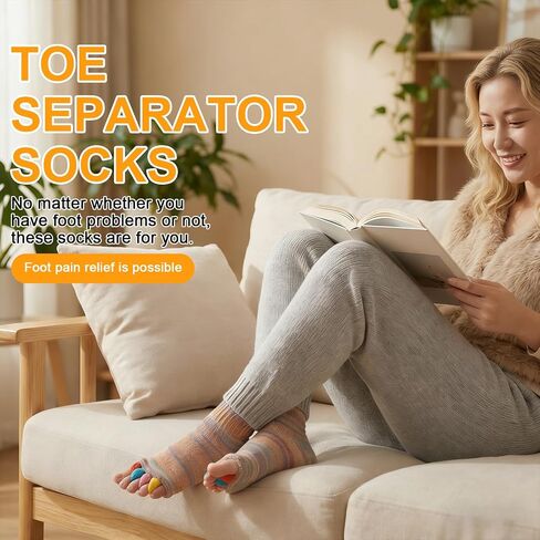 Happy Feet Toe Alignment Separator Socks, Prevent Foot Cramps and hammertoes, Toe Separator Massage Socks in Kuwait