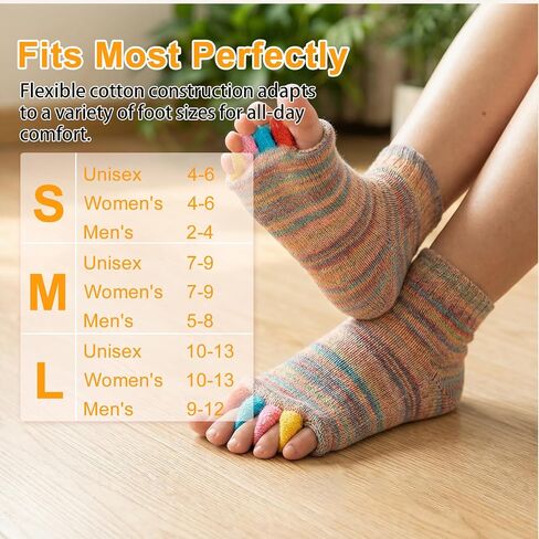 Happy Feet Toe Alignment Separator Socks, Prevent Foot Cramps and hammertoes, Toe Separator Massage Socks in Kuwait