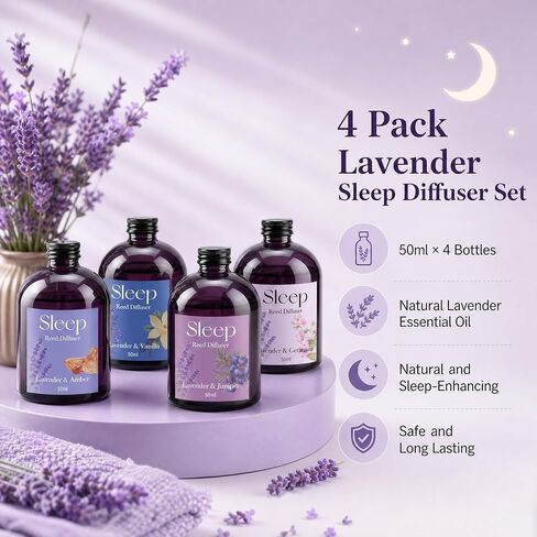SCENTORINI Reed Diffuser Set, 6.76oz, Lavender Essential Oil Diffuser, Summer Fragrance Reed Diffuser with 24 Sticks for Bedroom Sleep, Spa Relax, Home Fragrance Bathroom Hotel Decor in Saudi Arabia