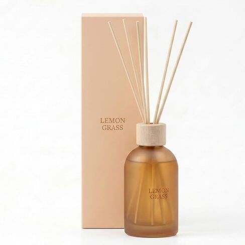Reed Diffuser Set for Home 6.7 oz Scented Oil Diffuser with 6 Fiber Sticks, Smell Good Long Lasting Fragrance for Bathroom, Living Room, Office and Aromatherapy Gift (Lemon Grass) in Kuwait
