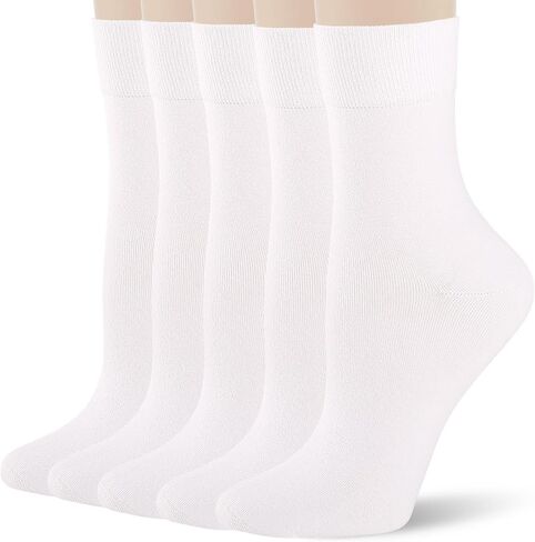 FGZ Women's Crew Socks 5 Pairs Soft Combed Cotton,Breathable Everyday Casual Socks for Women in Saudi Arabia