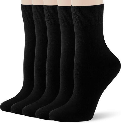 FGZ Women's Crew Socks 5 Pairs Soft Combed Cotton,Breathable Everyday Casual Socks for Women in Saudi Arabia