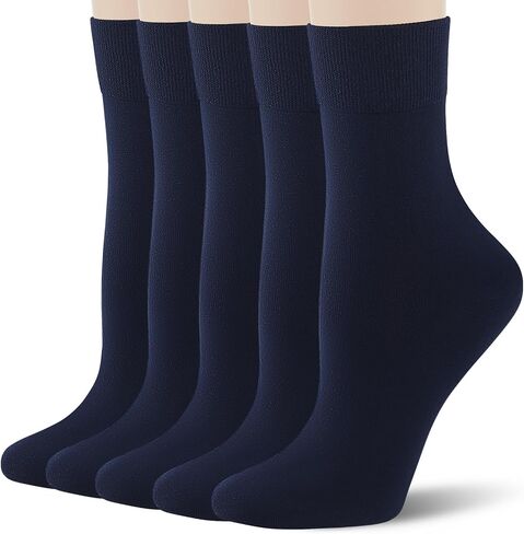 FGZ Women's Crew Socks 5 Pairs Soft Combed Cotton,Breathable Everyday Casual Socks for Women in Saudi Arabia