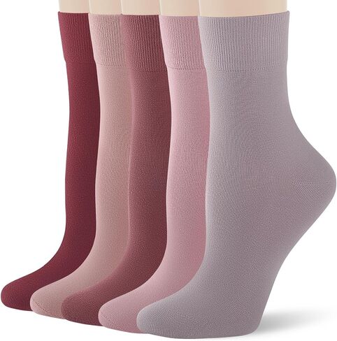 FGZ Women's Crew Socks 5 Pairs Soft Combed Cotton,Breathable Everyday Casual Socks for Women in Saudi Arabia