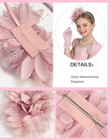 Girls Tea Party Fascinators Hats with Lace Gloves for Tea Party in Kuwait