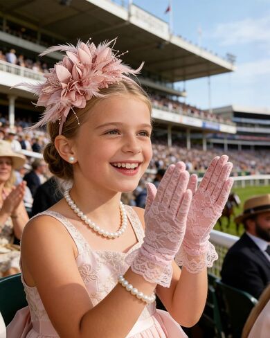 Girls Tea Party Fascinators Hats with Lace Gloves for Tea Party in Kuwait