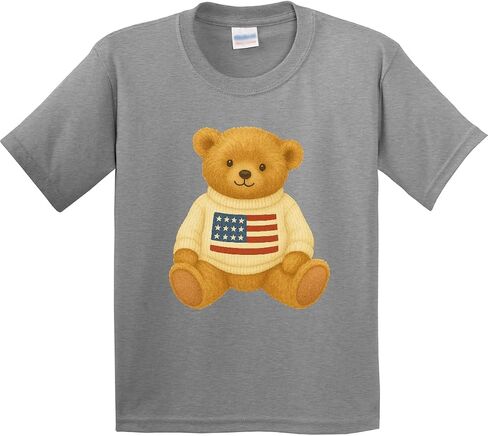 inktastic American Flag Bear Youth T-Shirt in Kuwait