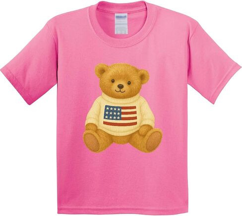 inktastic American Flag Bear Youth T-Shirt in Kuwait