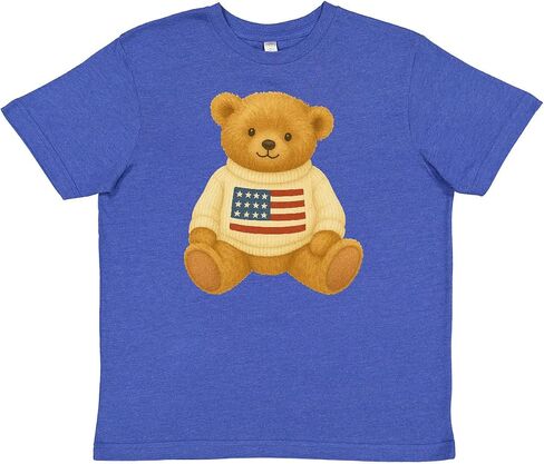 inktastic American Flag Bear Youth T-Shirt in Kuwait