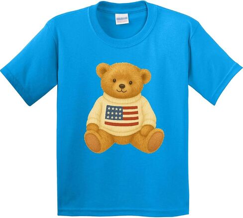 inktastic American Flag Bear Youth T-Shirt in Kuwait