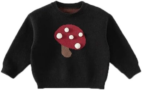 Irsutey Toddler Kids' Deer Printed Knitted Sweater Crew Neck Pullover Cute 3D Pom - Pom Tail for Little Boys & Girls in Kuwait