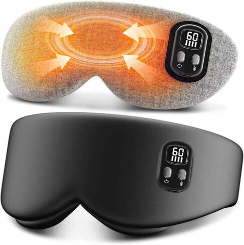 Anydance Heated Eye Mask - Cordless Eye Mask for Dry Eyes, Eye Relief, Improved Sleep, Timed Shutdown, 4 Temperature, Washable Eye Heating Pad for Travel, Removable for Cleaning - Black in Saudi Arabia