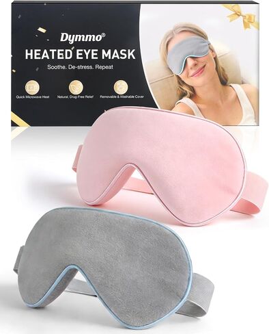 Warm Compress for Eyes - Microwavable Eye Mask with Moist Heat Relief for Eye Comfort & Relaxation, Includes 2 Washable Covers & 1 Eye Heating Pad in Saudi Arabia