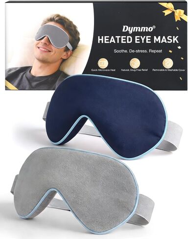 Warm Compress for Eyes - Microwavable Eye Mask with Moist Heat Relief for Eye Comfort & Relaxation, Includes 2 Washable Covers & 1 Eye Heating Pad in Kuwait