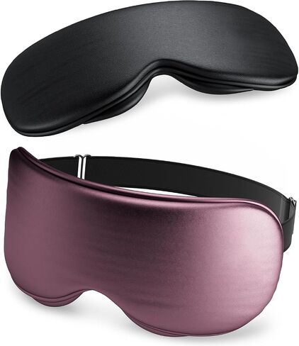 Eye Mask - Sleep Mask for Women & Men, Eye Relief, Improved Sleep, Washable and Travel (Purple & Black) in Saudi Arabia
