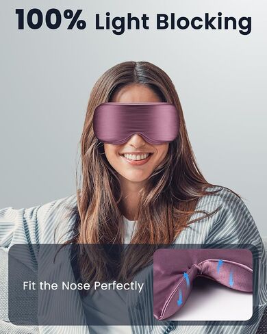 Eye Mask - Sleep Mask for Women & Men, Eye Relief, Improved Sleep, Washable and Travel (Purple & Black) in Saudi Arabia