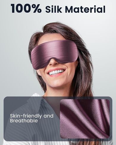 Eye Mask - Sleep Mask for Women & Men, Eye Relief, Improved Sleep, Washable and Travel (Purple & Black) in Saudi Arabia