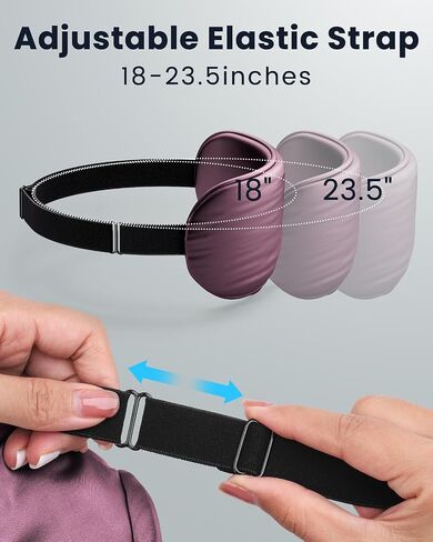 Eye Mask - Sleep Mask for Women & Men, Eye Relief, Improved Sleep, Washable and Travel (Purple & Black) in Saudi Arabia