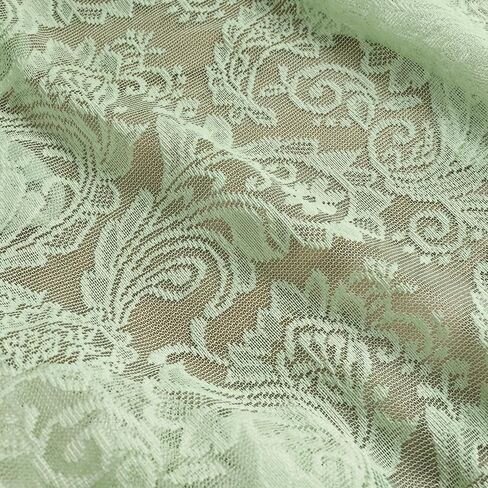 Horaldaily Beige Lace Curtains for Living Room and Bedroom, Farmhouse Boho Floral Lace Sheer Curtains, Rod Pocket, Light Filtering, Vintage Sheer Drapes, 52" W x 63" L, 2 Panels in Saudi Arabia