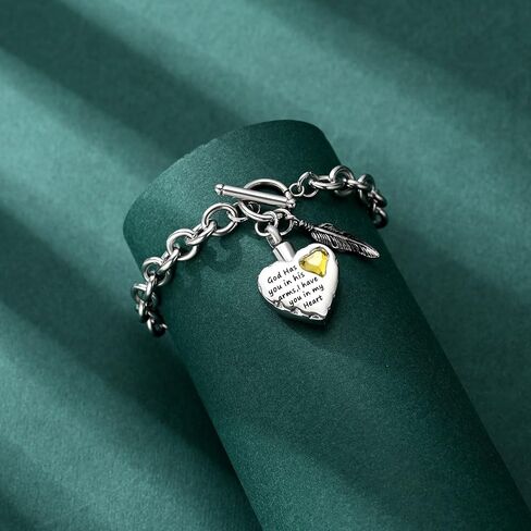 Cremation Urn Bracelet for Heart Locket Holder Bangle Link Chain Cremation Jewelry Braided Rope Bracelets for Women Jewelry Gift With Funnel Kit & Bag in Saudi Arabia