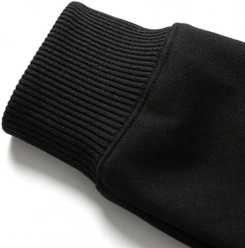 Men's Solid Color Fleece Lined Thickened Crew Neck Pullover Sweatshirt Fall Winter Long Sleeve Casual Base Layer T-Shirt in Kuwait
