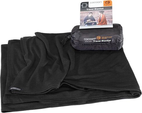 COCOON - Travel Merino Wool/Silk Blanket - Cozy, Soft, Warm, Lightweight, Temperature Regulation (Regular 70" x 55" - Graphite Grey) in Saudi Arabia