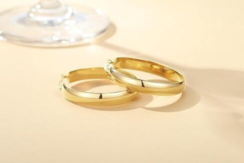14K Gold Hoop Earrings for Women Big Gold Earrings Square-edge Jewelry Timeless Hypoallergenic Hoop Earrings Women in Saudi Arabia