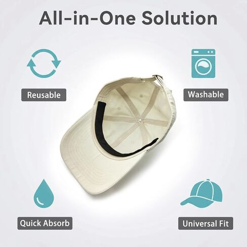 2 Pack Hat Sweat Liner Guard with 16 Adhesive Strips, Washable Anti Sweat Stain Protector for Baseball Caps in Saudi Arabia