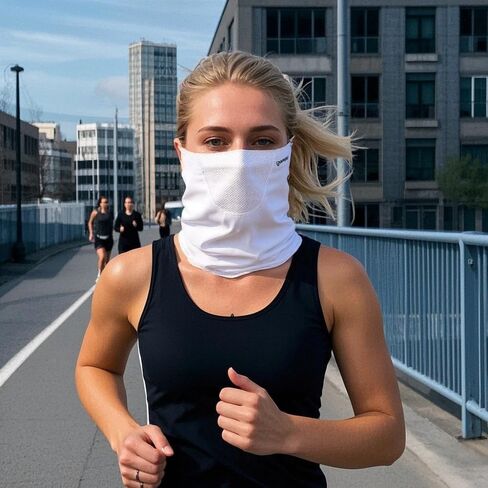 PROUDDEMON UPF 50+ UV Face Mask for Women & Men – Ice Silk Full Face Sun Shield Neck Gaiter, Breathable Cooling Veil for Outdoor Protection (White) in Kuwait