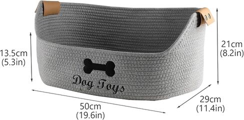 Woven Dog Toy Baskets ,Rope Basket for Dog Toys,Collapsible Dog Toy Bin with Leather Handles,Trapezoidal Puppy Toy Storage Basket,Chewproof Dog Organizer for Toys,Collar,Leash,blankets in Saudi Arabia
