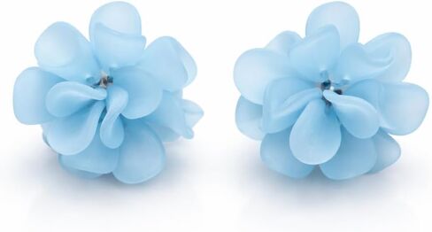 Flower Clip On Earrings For Women, Fashion Acrylic Floral Earrings No piercing Earrings Summer Earrings Jewelry Gift in Saudi Arabia