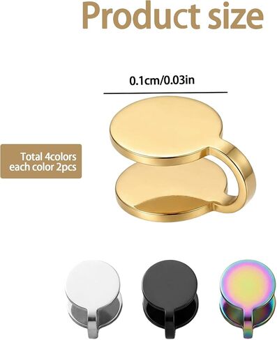 8 PCS Keloid Compression Earrings, 12mm Round Clip-On Design in Silver, Black, Multicolor, and Gold,Pressure Earrings for Keloids with Adjustable Tension for Comfortable Wear ﻿ in Saudi Arabia