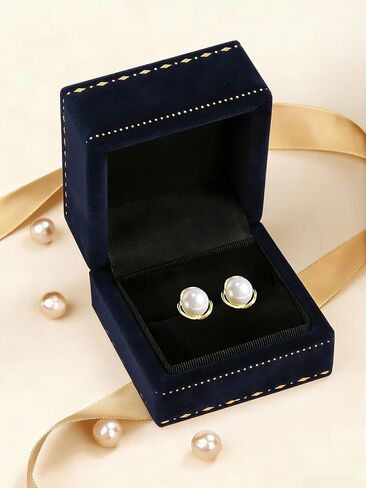 14K Gold Plated Real Pearl Stud Earrings for Women with Celtic Knot Designed,Sterling Silver, Hypoallergenic Stud, White Freshwater Pearl, Perfect Bridal Gift for Wedding in Kuwait