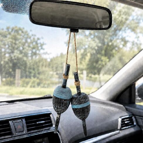 The Bridge Collection Set of 2 Hanging Fishing Bobber Decorations - Rustic Coastal and Lake House Ornaments - Assorted Styles with Two Large and Two Small Bobbers in Kuwait