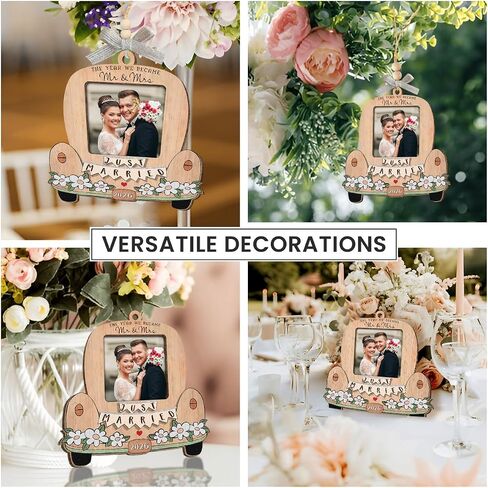 Personalized Wedding Gifts for Couples 2026 - Valentines Day Gifts for Him Her, Bridal Shower Gift for Bride, Newly Wed Gifts for Mr and Mrs Couple, Custom Wooden Ornaments with Picture in Saudi Arabia