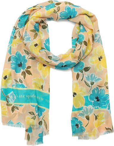 Kate Spade Womens Spring Roses Oblong Scarf, Stylish Fashion Accessory for Women in Kuwait