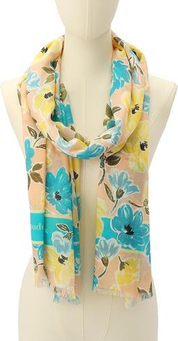 Kate Spade Womens Spring Roses Oblong Scarf, Stylish Fashion Accessory for Women in Kuwait