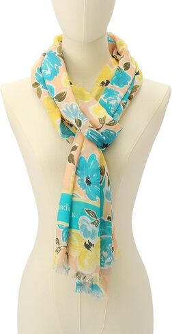 Kate Spade Womens Spring Roses Oblong Scarf, Stylish Fashion Accessory for Women in Kuwait
