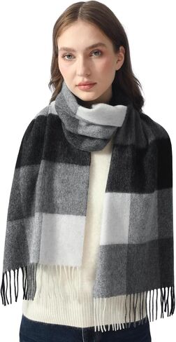 SUNDSGT Winter Plaid Wool Scarf for Women and Men Soft Warm Winter Scarf for Women Cold Weather in Saudi Arabia