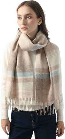 SUNDSGT Winter Plaid Wool Scarf for Women and Men Soft Warm Winter Scarf for Women Cold Weather in Saudi Arabia