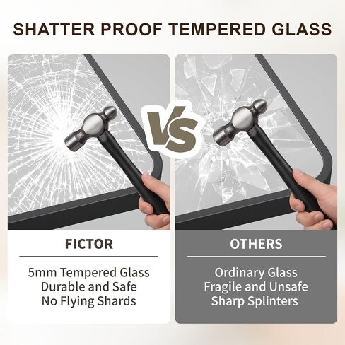 FICTOR Bathroom Mirror, 2 Pack 30"x20" Black Framed Vanity Mirror for Wall, Shatterproof &Anti-Rust Bathroom Mirrors for Over Sink, Bedroom, Living Room, Entryway, Vertical/Horizontal Mount in Kuwait
