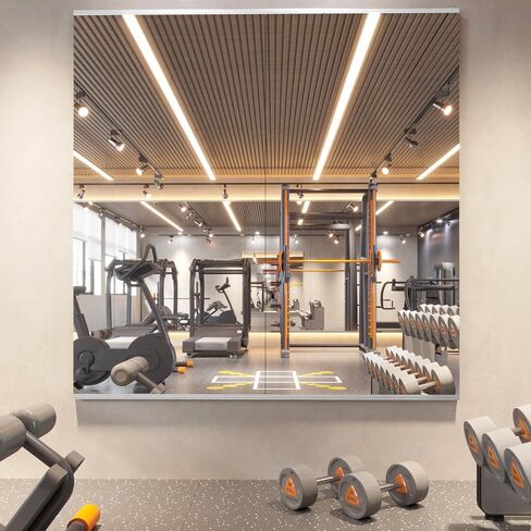 pertetey Home Gym Mirror, 48X24 Inch(Each)-2Pack Large Frameless Tempered Glass Full Body Wall Mounted for Yoga, Exercise, Dance Studio in Kuwait