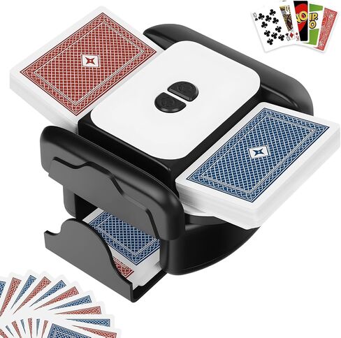 BEE&FLOWER Card Shuffler - Automatic Card Shuffler Low Noise Rechargeable Portable Card Shuffler 1-2 Decks for Poker/UNO/Blackjack/Skip-Bo/Phase 10 in Saudi Arabia