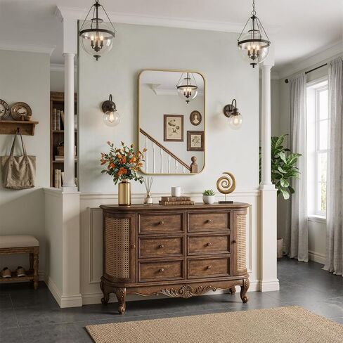 24x36 Inch Bathroom Mirrors for Over Sink, Brushed Gold Rectangle Mirror for Bathroom or Entryway, Wall Mounted Vanity Mirror with Aluminum Alloy Frame & Tempered Glass, Hangs Horizontally/Vertically in Saudi Arabia