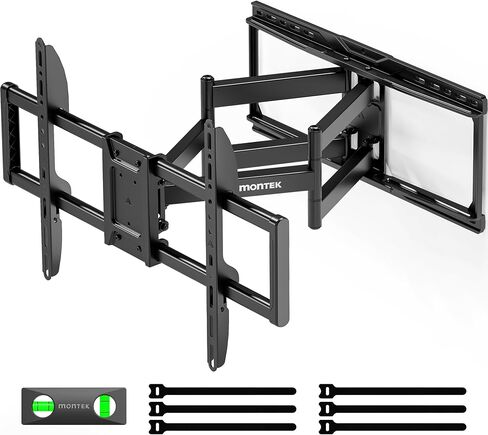 monTEK Full Motion TV Wall Mount for 43–100 Inch TVs, Pre-Assembled TV Mount with Tool-Free Tilt, Swivel, Extension, Max VESA 800 x 400mm and 132 lbs, 16″/18″ Wood Studs in Kuwait