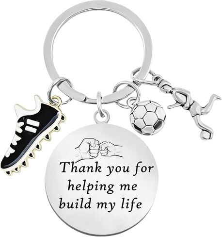 2026 Fathers Day Dad Soccer Gifts from Daughter/Wife/Son,Funny Soccer Keychain for Dad/Stepdad,Personalized Dad Keychain with Football,Cleats,Football Player in Saudi Arabia