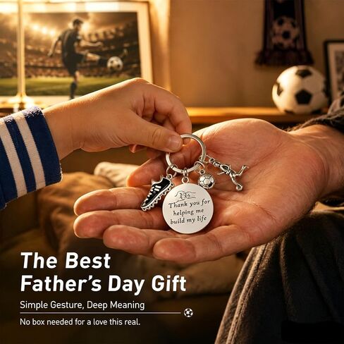 2026 Fathers Day Dad Soccer Gifts from Daughter/Wife/Son,Funny Soccer Keychain for Dad/Stepdad,Personalized Dad Keychain with Football,Cleats,Football Player in Saudi Arabia