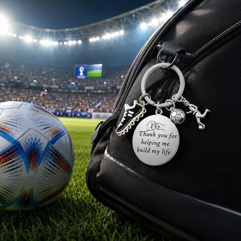2026 Fathers Day Dad Soccer Gifts from Daughter/Wife/Son,Funny Soccer Keychain for Dad/Stepdad,Personalized Dad Keychain with Football,Cleats,Football Player in Saudi Arabia