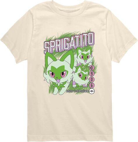 Pokémon - Sprigatito - Youth Boys Short Sleeve Graphic T-Shirt in Kuwait